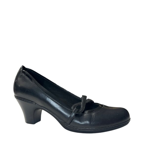 Clarks Womens Black Leather Heels 2.5 Inch Size 8.5 - Picture 10 of 10